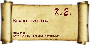 Krohn Evelina névjegykártya